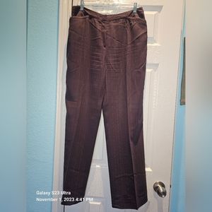 Anne Klein women's dress slacks size 10, brown, tan, and pink striped